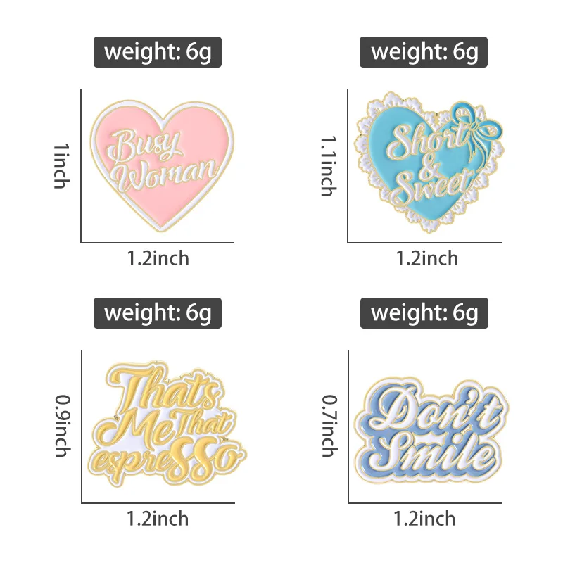 Short And Sweet Enamel Pins Pop Music Singer Don't Smile Brooches Clothes Lapel Hat Badges Jewelry Accessories Gift For Friends