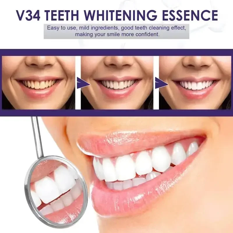 V34 Purple Toothpaste Teeth Whitening Enzyme Remove Plaque Stains Oral Hygiene Cleaning Dental Tools Fresh Breath Beauty Health