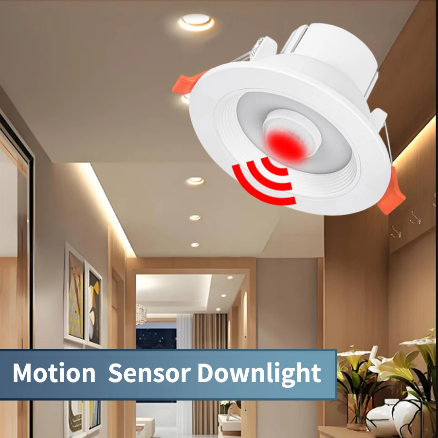 5W 10W 15W 20W PIR Motion Sensor Downlight 85-265V Human Infrared Induction LED Spotlight for Entrance Corridor Hallway Stairs