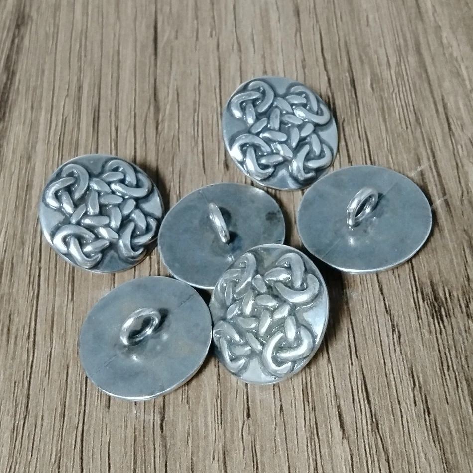 DIY leather vintage silver cord pattern curled round decorative buckle, zinc alloy die-cast leather craft hardware accessory