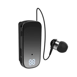 Trouvaille K65 Headphones in Lotus Black Wireless Bluetooth Headset K55 LED Power Display Ears with Wire Vibrate Clip-on Driving