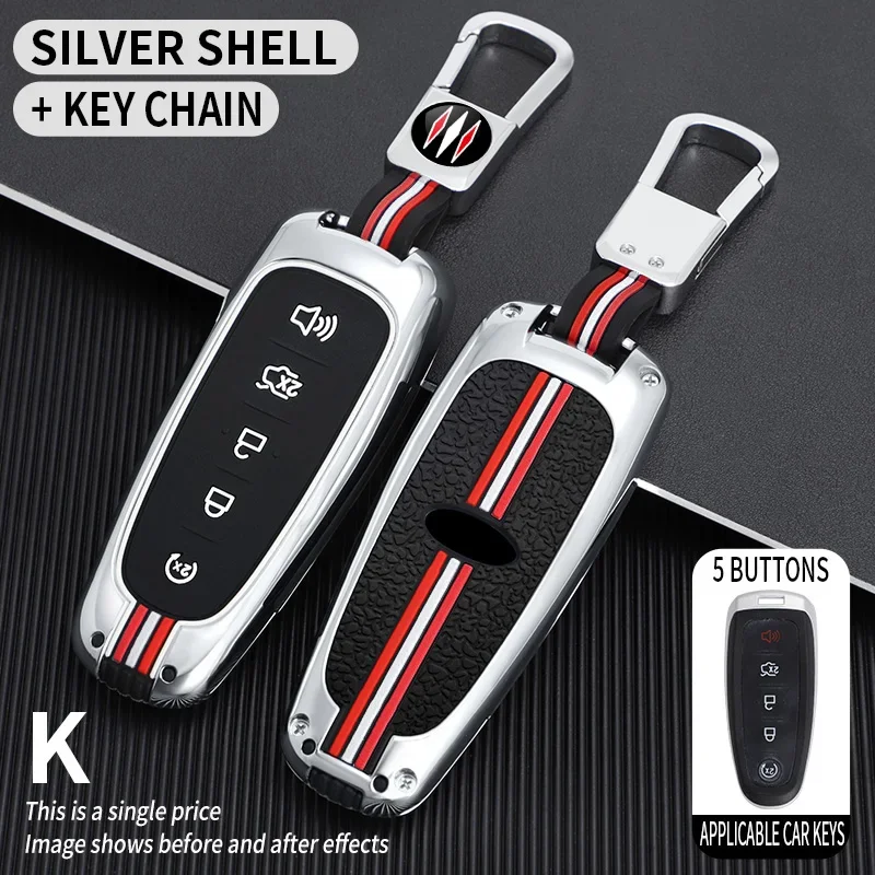 

5 Bottons Metal Car Key Case Cover for Lincoln MKS MKT MKX MKZ Navigator for Ford Edge Explorer Escape Focus Taurus Flex