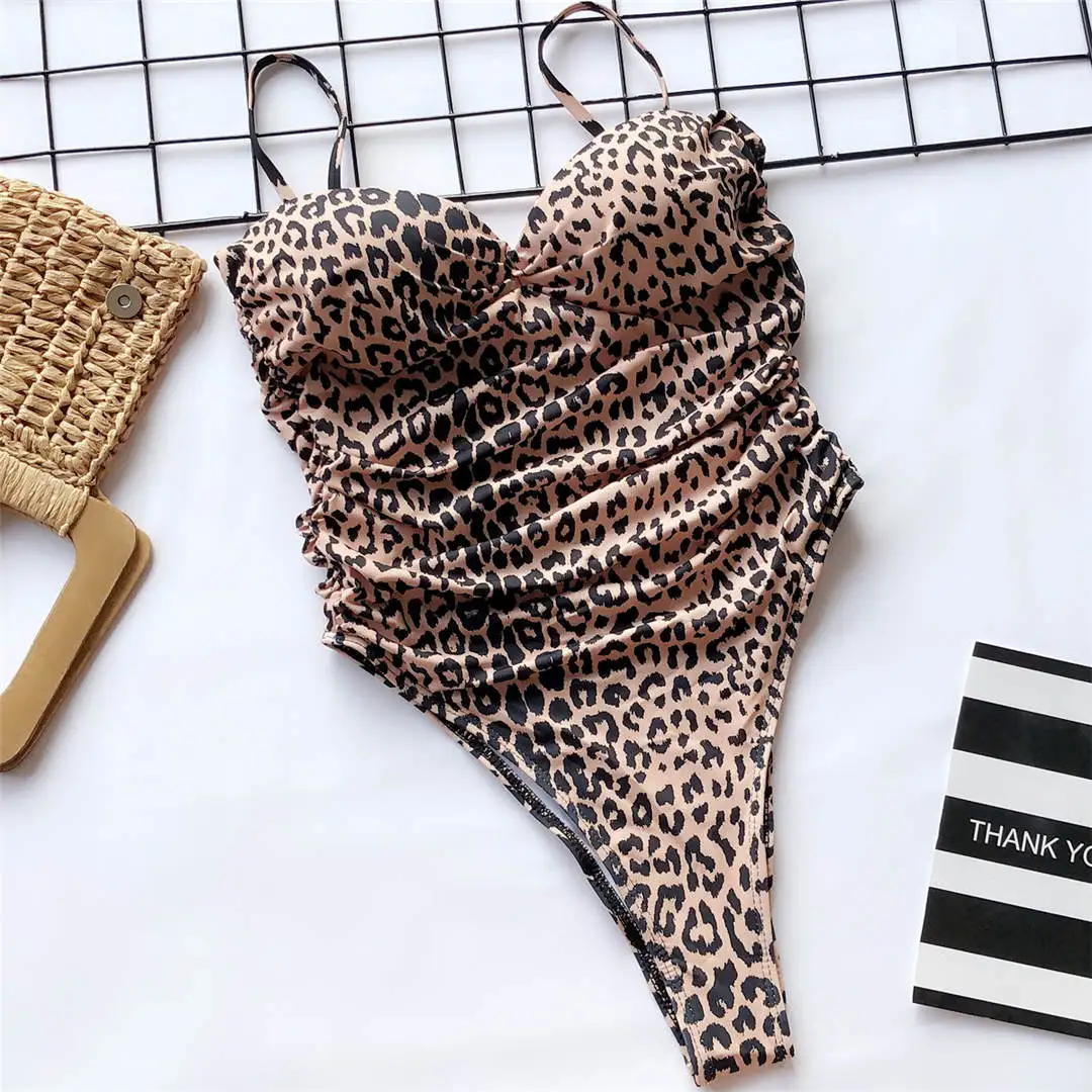 Neuer, sexy, hoch geschnittener, Leopardenmuster-BH, Push-up-BH, einteiliger Badeanzug, Damen-Badebekleidung, Bandeau-Badeanzug, Badeanzug für Damen, V1654SW – Detail 25