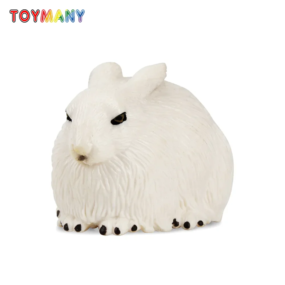 

Toymany Simulation Arctic Hare Polar Animal Model Toy Mini Figures Dolls Action Figurines Toys Children Gift Cake Decoration