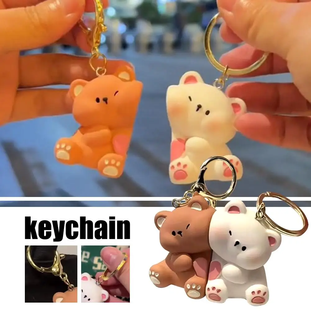 1pair Cartoon Bear Chain Couple Accessories Resin Jewelry Bag Women Gifts Men Pendant Animal Trendy Z4c0