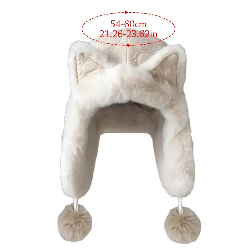 หมวกบอมเบอร์ผ้ากำมะหยี่ขนยาวสำหรับผู้ชายและผู้หญิงหมวกกันหนาวหนาป้องกันหูสำหรับฤดูหนาว