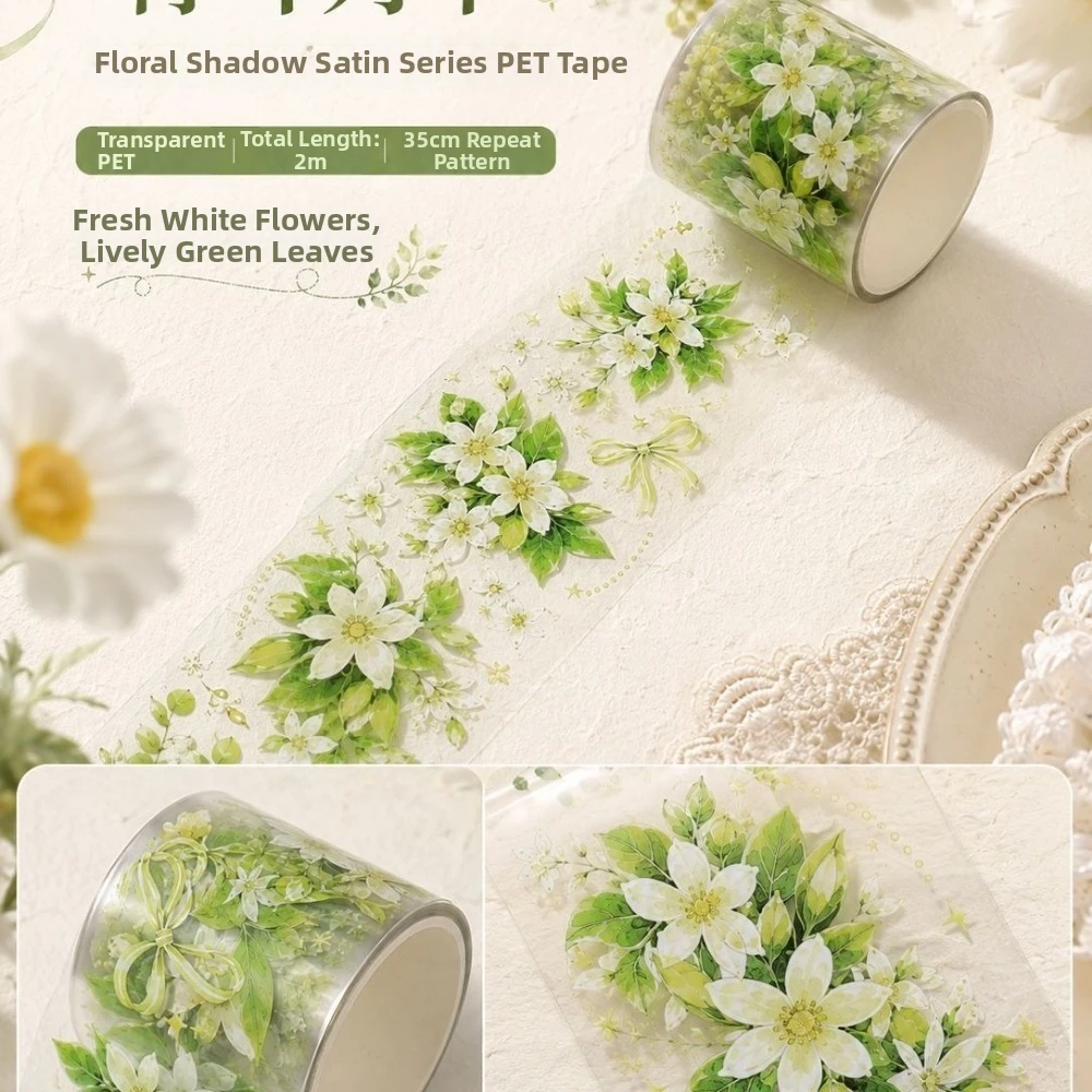 Schulbedarf DIY Blumen-PET-Band Transparentes Schleifen-Blumen-Aufkleberband Buntes Tagebuch-Dekorationsband für Journaling – Detail 6