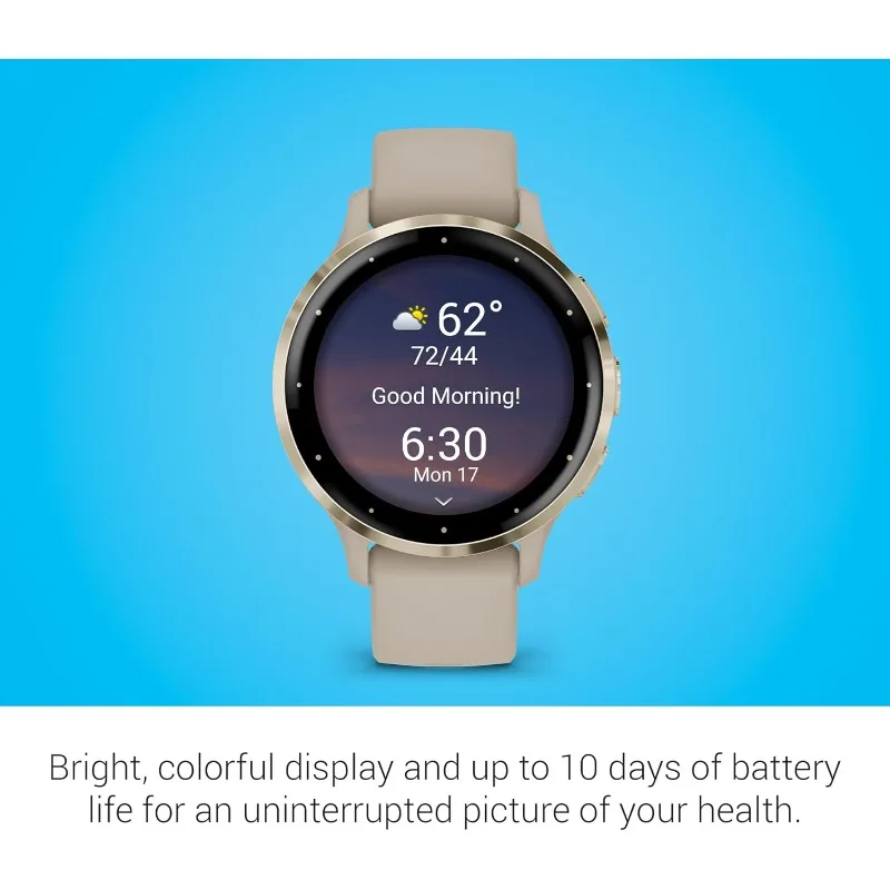 

Venu 3S Soft Gold Stainless Steel Bezel 1.2-Inch AMOLED Touchscreen Display Smart Watch