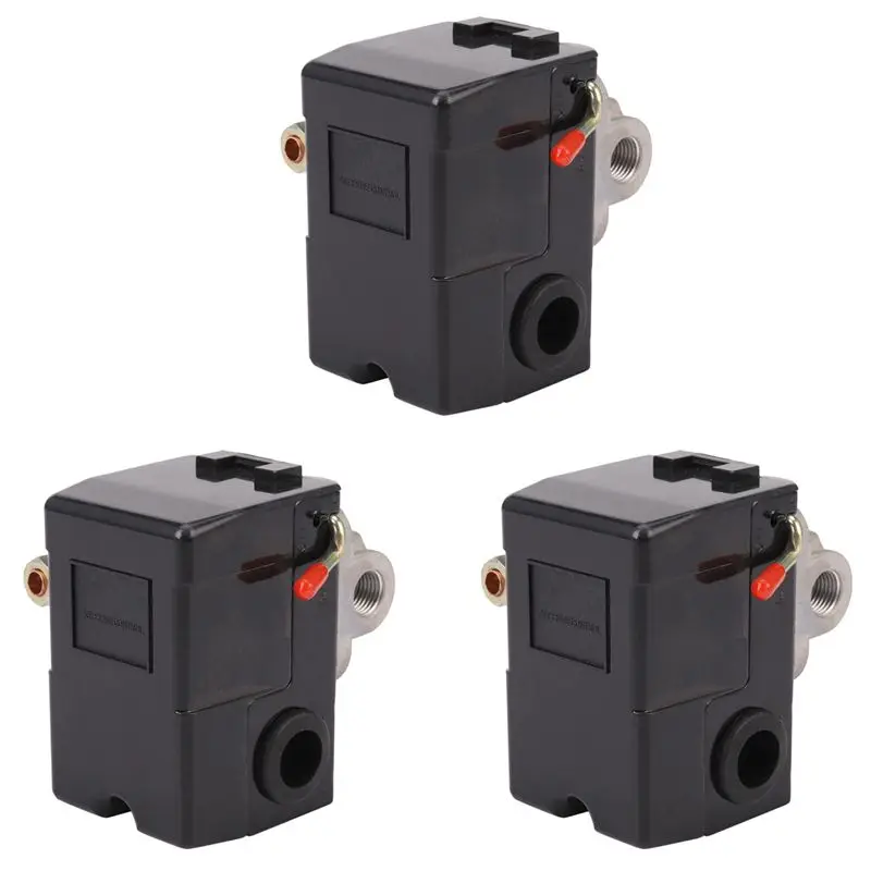 A7THK-3X Pressure Switch Control Air Compressor 140-175 PSI 4 Port Heavy Duty 26 AMP Black