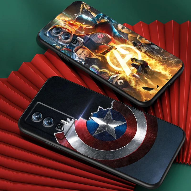 Marvel America Captain Cool For Xiaomi Redmi 9A 9C 9AT 10C 9 9T 10 12C 13C A3 12 K60 A1 K50 K40 5G Black Soft Phone Case