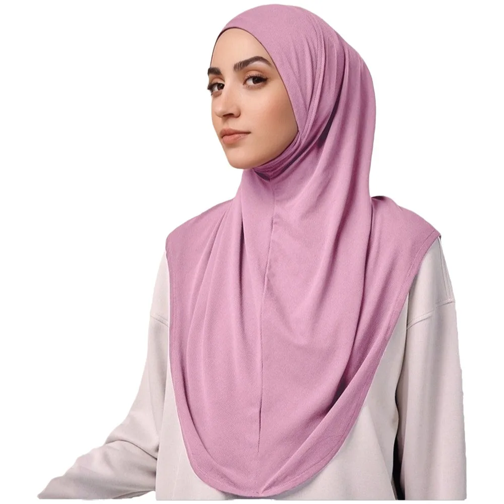 

Solid Color Eid Al-Fitr Long Turban Adjustable Multiple Colors Arab Lady Headscarf Breathable Versatile Hijab Head Wrap Ethnic