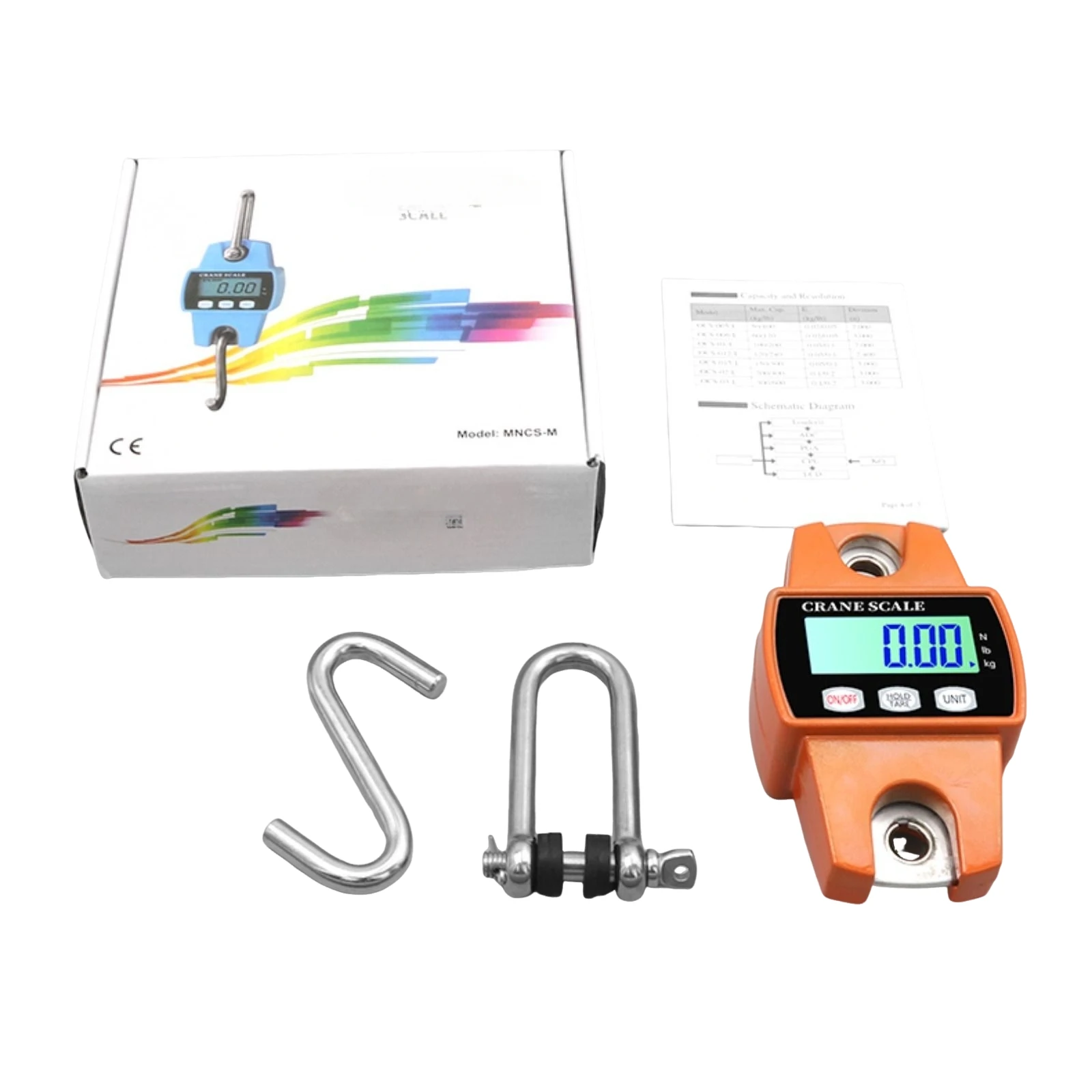 Digital Crane Scale 500kg Hook Scales Heavy Duty Hanging Balance Gram Kitchen Electronic Weighing Tool Fishing Steelyard