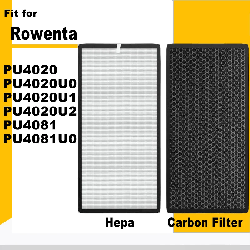 Replacement HEPA and Carbon Filter XD6074U0 XD6065U0 for Rowenta Air Purifier PU4020 PU4020U0 PU4020U1 PU4020U2 PU4081 PU4081U0