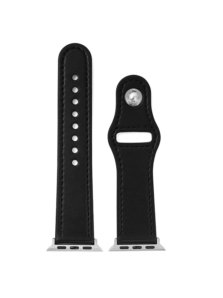 Pulseira de couro Para Apple Watch 44mm 42mm 38mm 40mm Para Apple Watch Acessórios iWatch SE 7 6 4 3 Pulseira