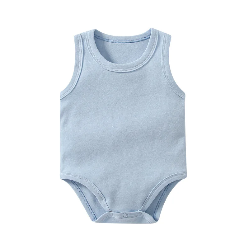 Baby Summer Clothing Solid Newborn Infant Romper With Hat Cotton Sleeveless Baby Boys Girls Jumpsuit Outfits Romper Clothes