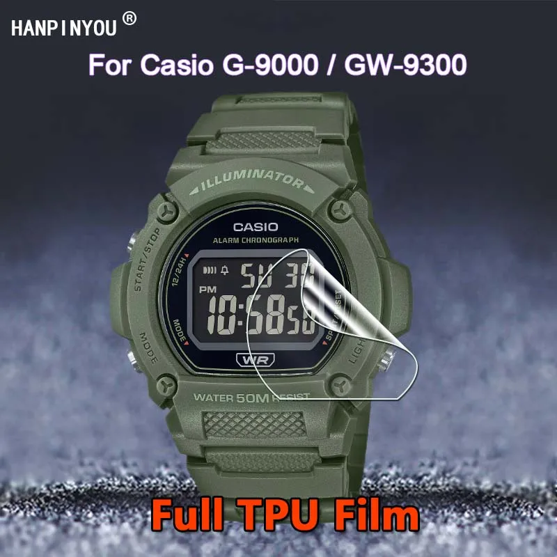 For Casio G-9000 GW-9300 W-219H Ultra Clear Slim Glossy Repairable Soft TPU Hydrogel Film Screen Protector -Not Tempered Glass