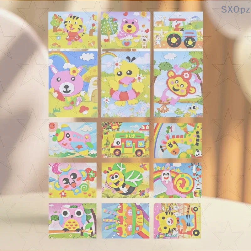 

Набор-головоломка с мультяшными животными своими руками; Набор из 10/20 3D-наклеек из пены EVA; Идеальный подарок для детей