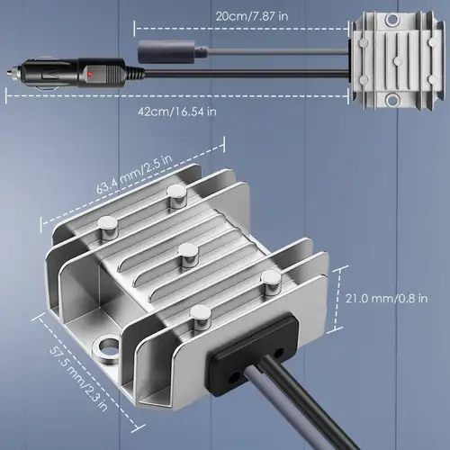 Imagen 2 del producto Adaptador de corriente para encendedor de cigarrillos DC 12V/24V a 48V 2A Cable de alimentación convertidor de refuerzo para RV, vigilancia, barco 10-30V a 48V 2A