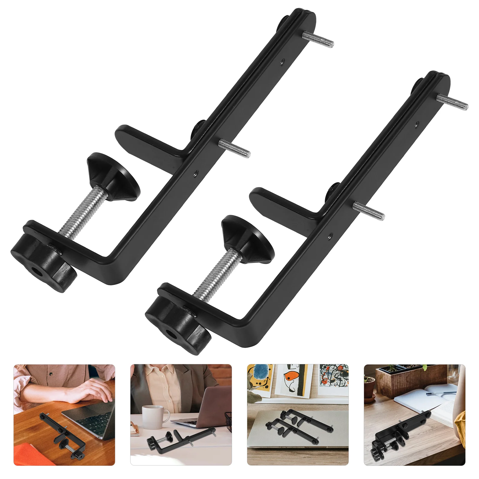 2 Pcs Desktop Stand Pegboard Clamp on Wall Porch for Stainless Steel Organizer Office Gaming Desks