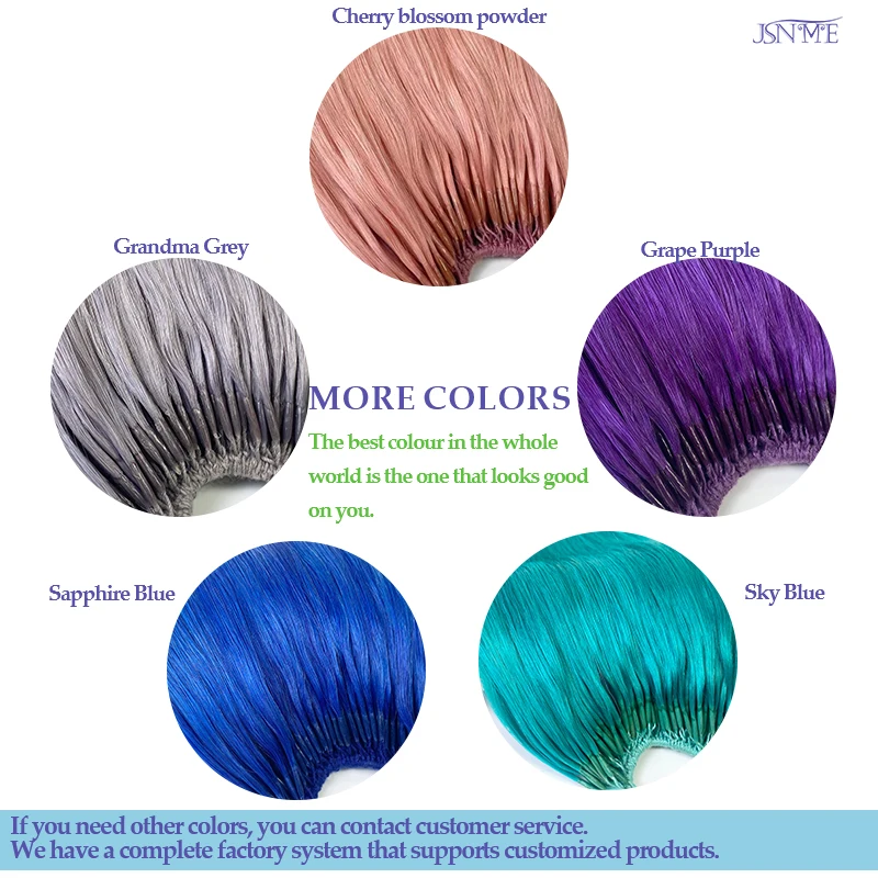 وصلات شعر صغيرة للنساء بعصا مزدوجة ، أزرق ، أرجواني ، وردي ، رمادي ، لون ، 20 "، شعر بشري