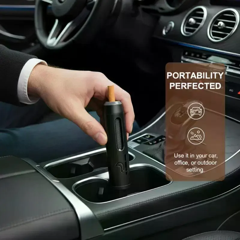 Heat-Resistant Handheld Car Ashtray - Anti-Ash Falling Smoking Tool - Spill-Proof Cigarette Holder with Easy-Clean Design