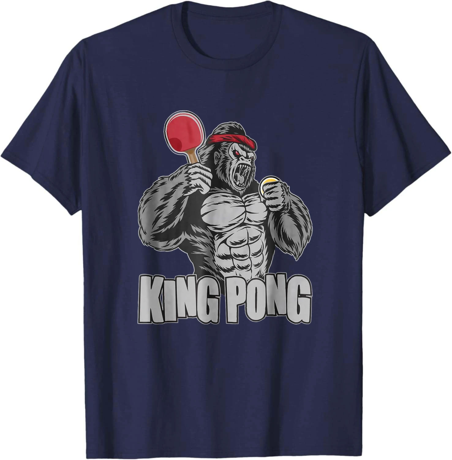 King Pong - Funny Table Tennis Lover Ping Pong Player T-Shirt Unisex Summer Streetwear Tops Cotton Graphic Tee Camiseta