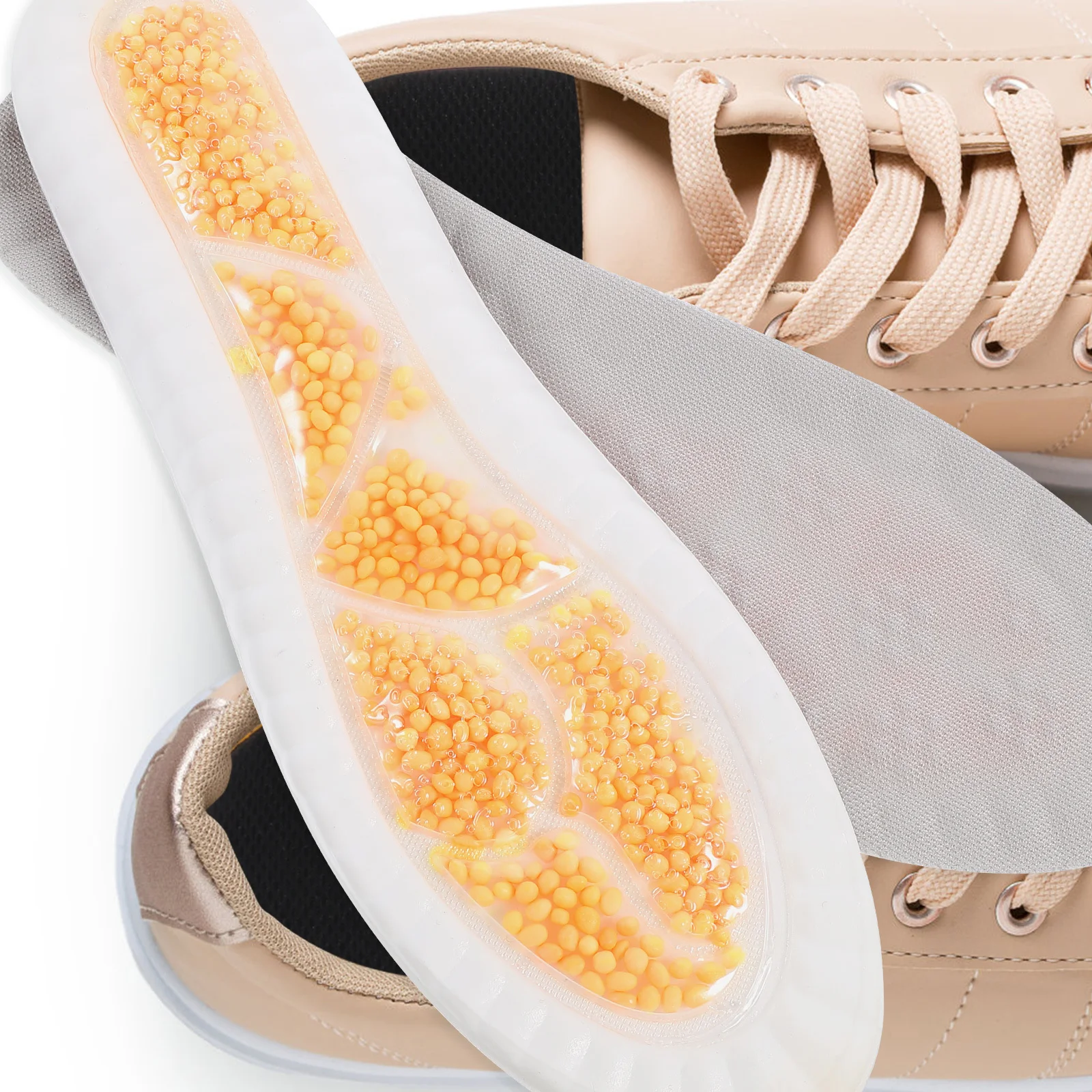 1 Pair Sports Insoles Sweat Absorption PU Foot Sole Cushion Soft Comfortable Shoe Inserts for Running Basketball and Daily Use