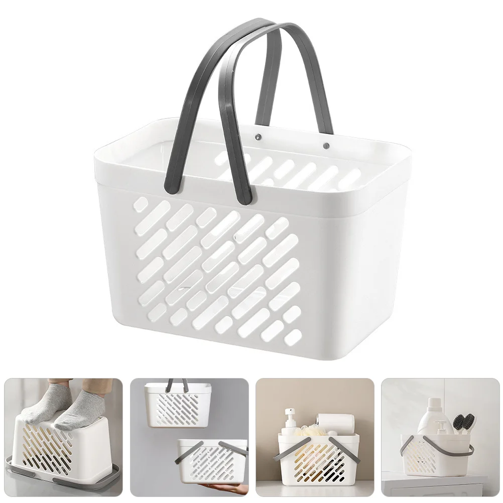 سلة دش محمولة سلة تخزين بلاستيكية ذات سعة كبيرة للحمام والمطبخ وغرفة النوم وحامل أدوات الزينة