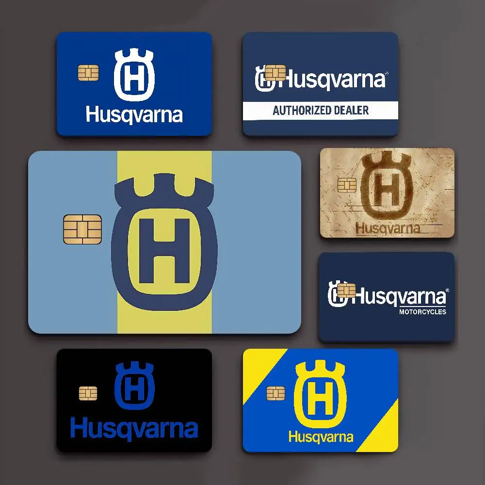 H-Husqvarna Logo Diy Credit Debit Card Sticker Party Sticker Decoration Waterproof Small Chip Card Skin Sticker
