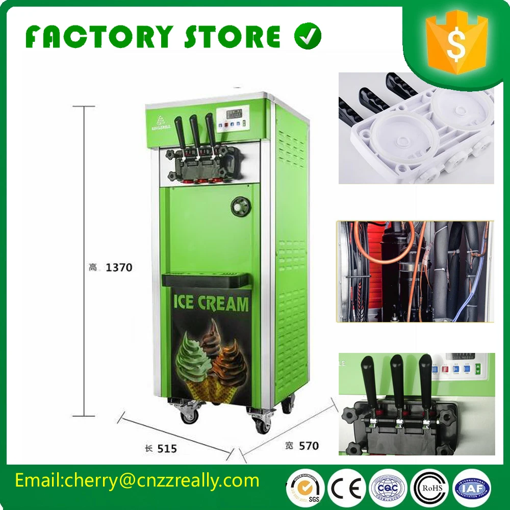 With ice cream cone system 18-25L/H !  Free shipping by sea CFR stainless steel soft serve ice cream vending machine coin price