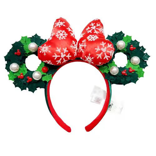2026 Mickey Mouse Ears Headband 2025 Cinderella Rapunzel Princess Bow Minnie Ear Headwear for Adult Kids Holiday Hairband - Image 17