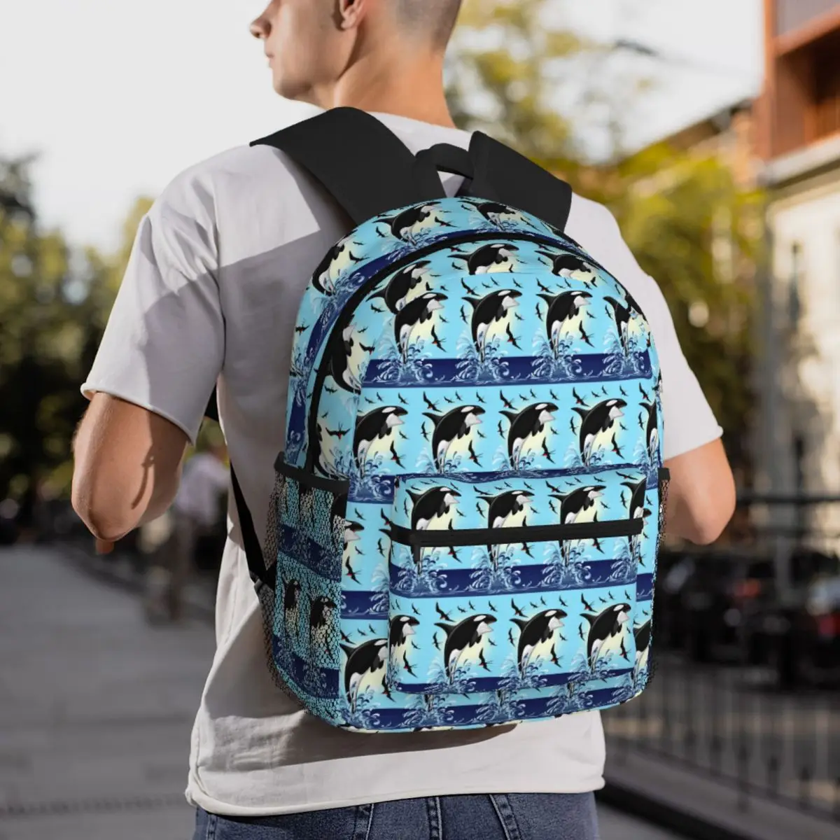 

Orca Killer Whale Jumping Out The Ocean Backpack Daypack Large Capacity Boys Girls BookBag School Bag Shoulder Bag for Men Women