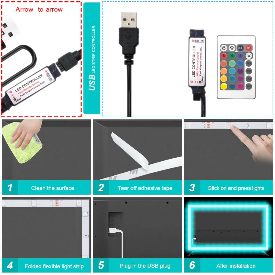 Imagem -05 - Faixa de Luz Led Rgb para Festa Iluminação Usb Sincronização de Música 130m 1180 Polegada 5050 Tuya Wifi Controle App Dc5v Luces