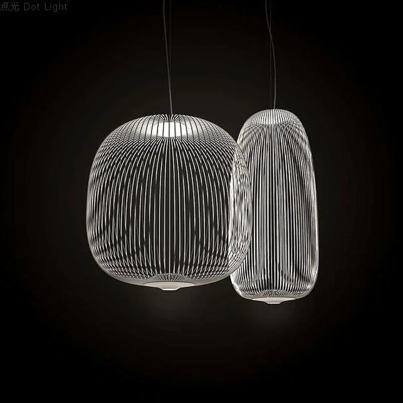 Imagem -05 - Remoto Foscarini Raios Lustres Iluminação Moderno Triac Dimmable Led Lâmpada Pingente Bird Cage Lustre Pendurado Luminárias