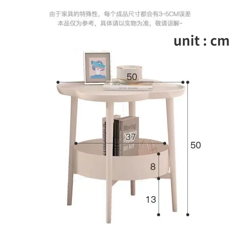 Living Room Furniture Bedside Black Table Simple Luxury Coffee Table Bedroom Small Mesas 2 Layers Shelf Nightstands Sofa Tray