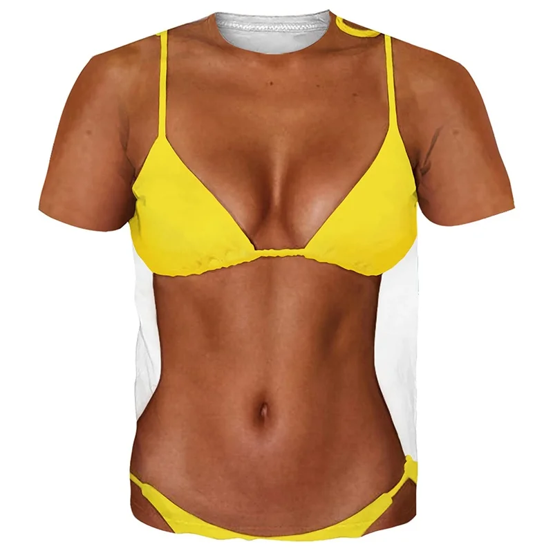 Muskel-3D-T-Shirt mit Muskel-Tattoo-Print für Sommer-Strandurlaub, Herren-Kurzarm-T-Shirt mit 3D-Digitaldruck, lässige Oberteile – Detail 11