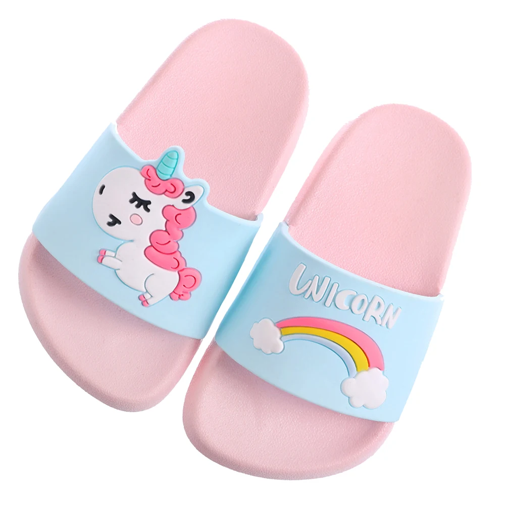 

Soft Sole slip Unicorn Slippers Kids Boys Girls Cartoon PVC Slip Slippers slip Bottom Comfortable Home Outdoor