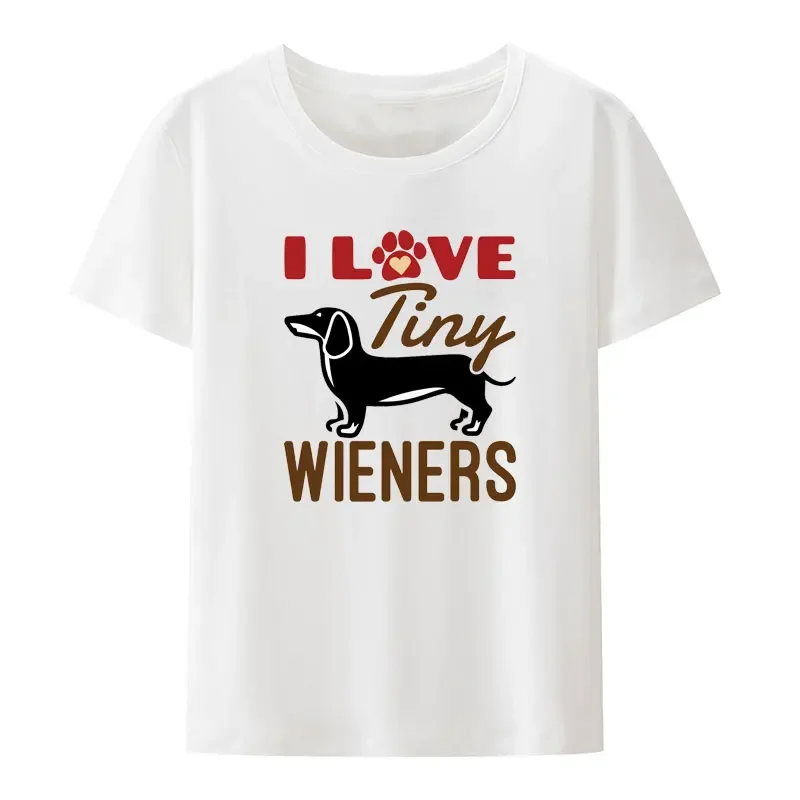 

I Love Tiny Wieners Modal Print T Shirt Cute Women Street Fashion Hipster Tops Ladies Comfortable Breathable Short-sleev Shirt