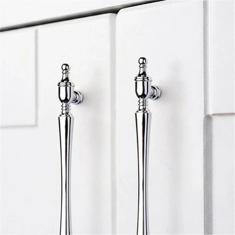 Bright Silver Gold Wardrobe Pull Handle Antique Brass Cabinet Storage Cabinet Handles Single-Hole Drawer Knob Furniture Hardware