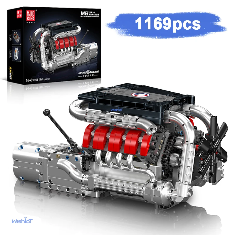 

10203 M8 Car V8 Engine Model 1169pcs Collection - Level Assembly Model Kit Building Block set DIY Toys for Christmas Gifts