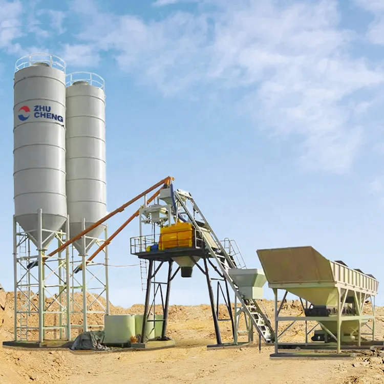 مصنع خلط الخرسانة الصغير الجاهز HZS35 35 م 3 / ساعة عالي الأداء مع خلاط الخرسانة JS750 نظام التحكم الآلي الكامل