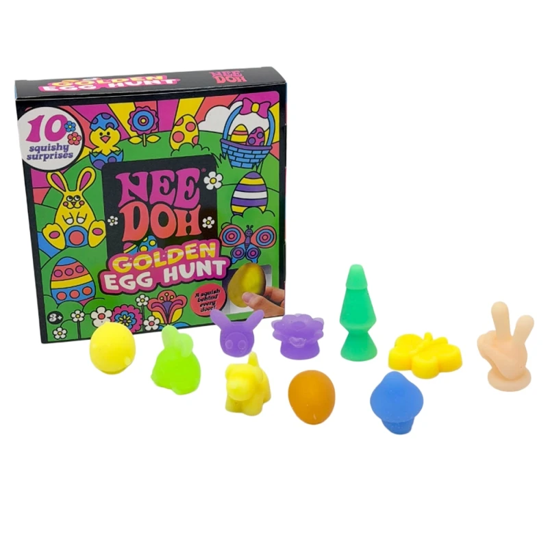 Golden Egg Treasure Hunt Squishy, Easter Squeeze Pop It Mini Stress Relief Toy Blind Box with Surprise Mystery Gifts view 3