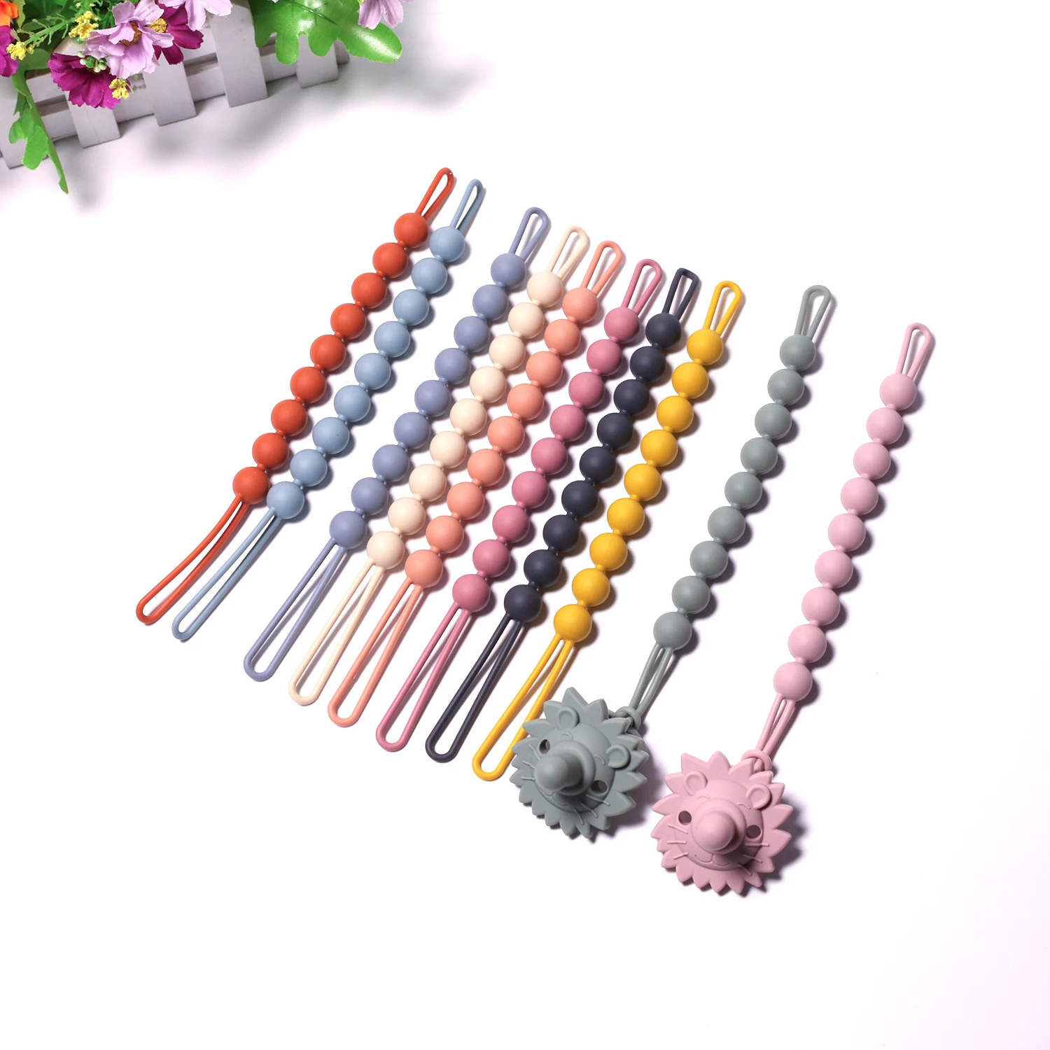 

Silicone pacifier strap silicone baby teething toy hanging strap silicone baby teether pacifier strap