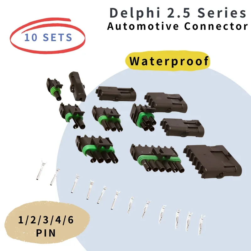 10 Sets Delphi 2.5 Series Female and Male Plug Haltech MAP TPS Waterproof Automotive wire Connector For GM 12015793 12010717