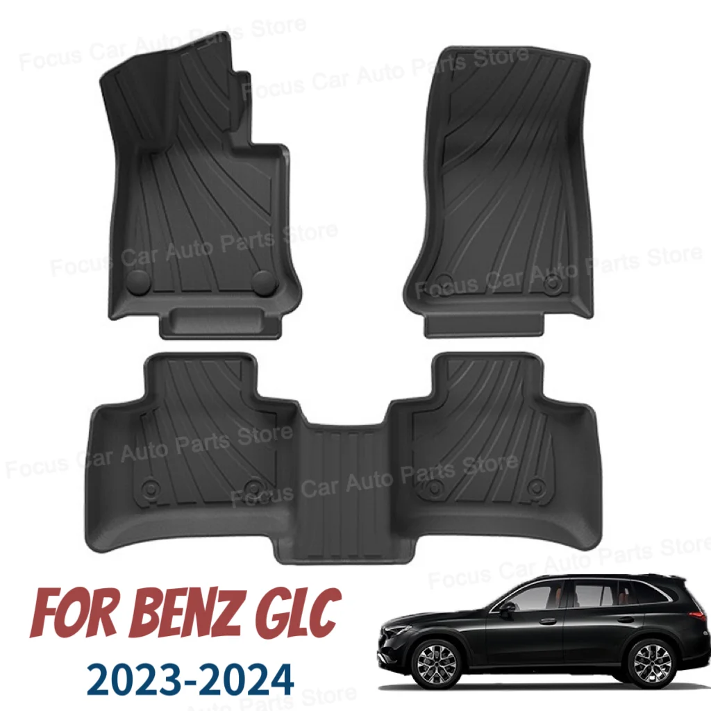 

For Benz GLC 2023 2024 5seat TPE 3D Car Floor Mats Cargo Liner Trunk Pad for GLC 300 350e Foot Mat Set Left Rudder