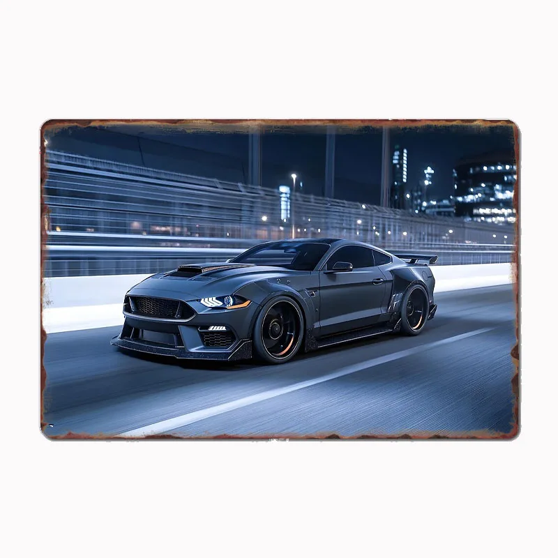 

Spirit of The GT Mustang Dark Horse Race Car Racer Retro Metal Sign Poster Garage Indoor Room Decor Club Tin Home Wall Decor