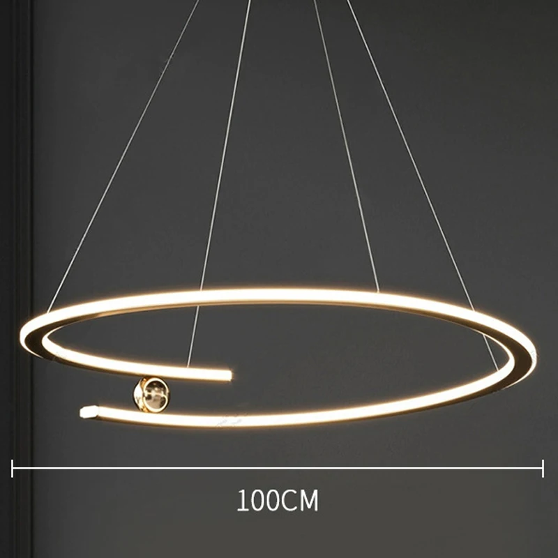 ثريا بحلقة LED لغرفة المعيشة على الطراز الإيطالي البسيط، مصباح مصمم للدراسة في غرفة النوم، معدل إعادة شراء المنتج 33.33%