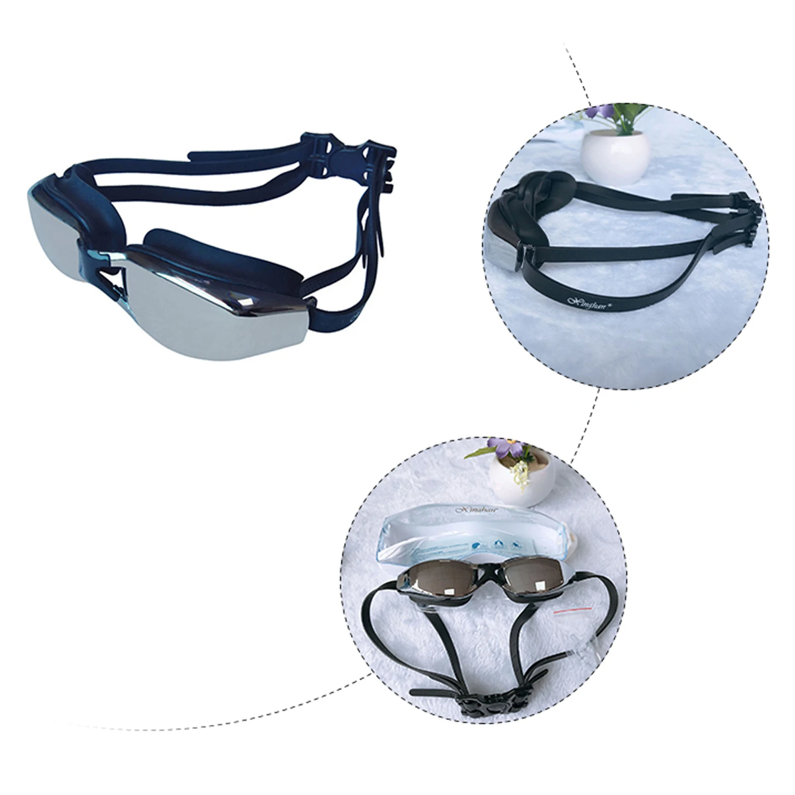 

Electroplating Myopia Swimming Goggles Anti-fog Waterproof Swim Glasses Adjustable Non-slip Comfortable Wide