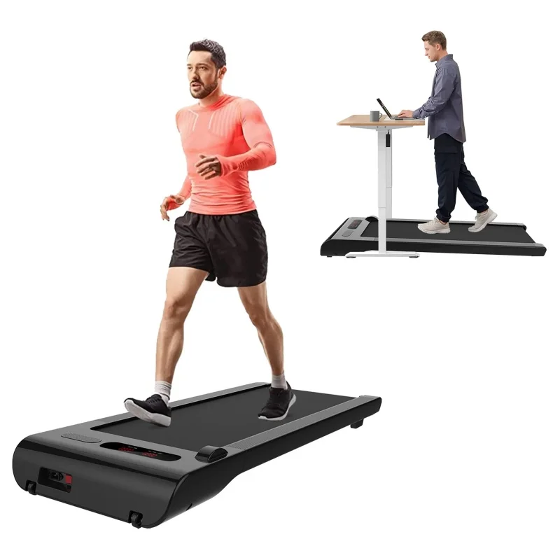 

Indoor Mini Mechanical Fitness Treadmill Slim Fashion under Desk Walking Pad Shock Absorbing Electric Drive for Household Gym