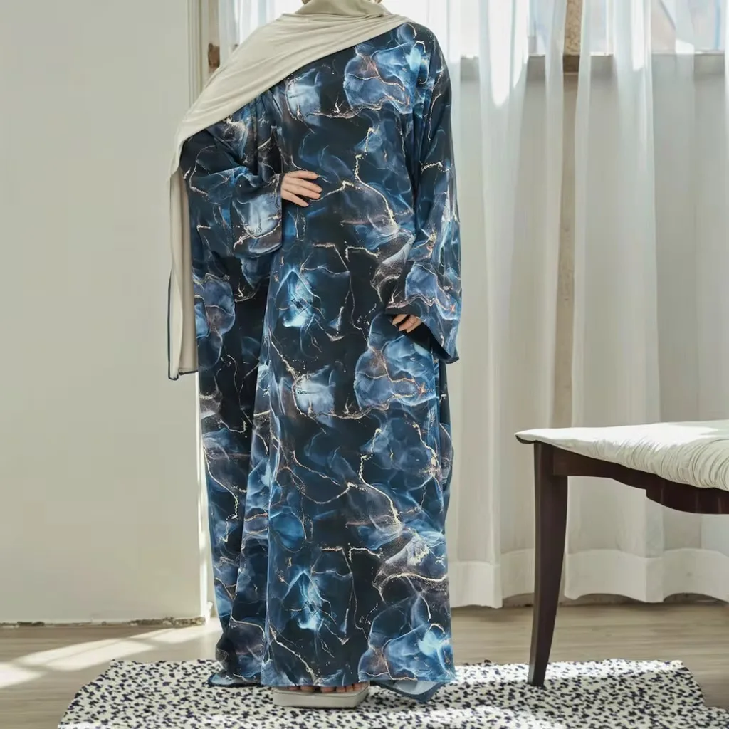 

Ид Абая женское платье мусульманская осень с принтом Дубай Vestidos Largos длинные платья кафтан арабский халат вечерние кафтан Джалабия Рамадан 2026